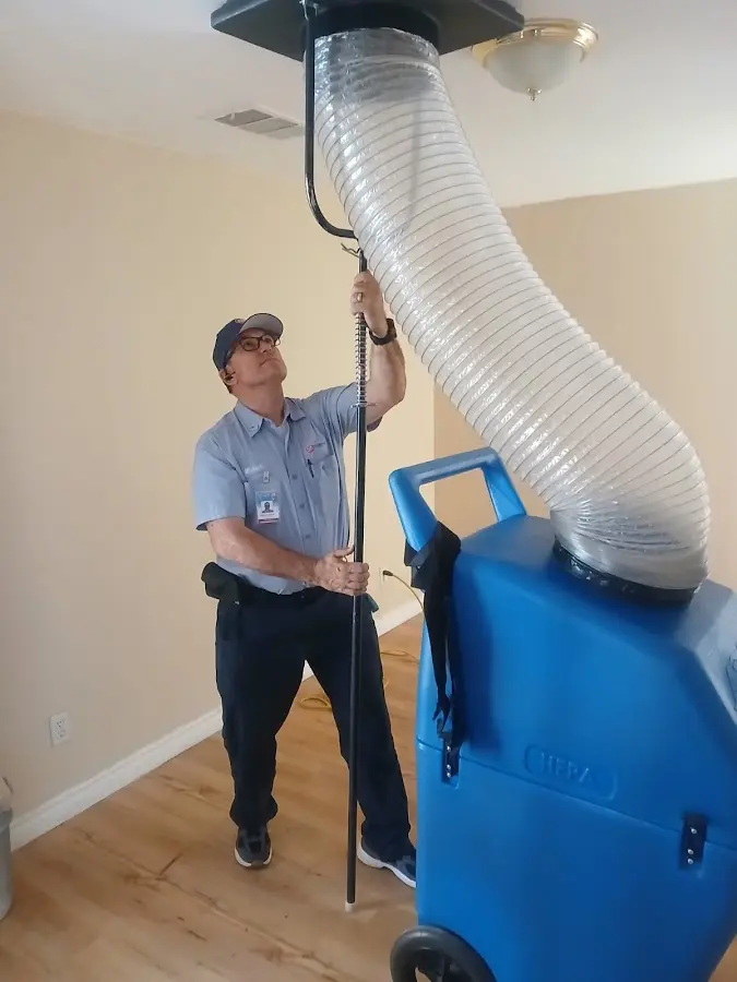 Mini Split Installation technician using HEPA equipment in Sandy Springs